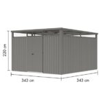 KOVINSKA VRTNA HIŠKA KARIBU OSTEN 3.5 ALUMINIJ 330X220X215 - slika 2